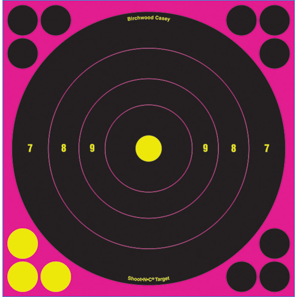 SHOOTNC 8IN PINK BULLSEYE TARGET / 6 TARGETS