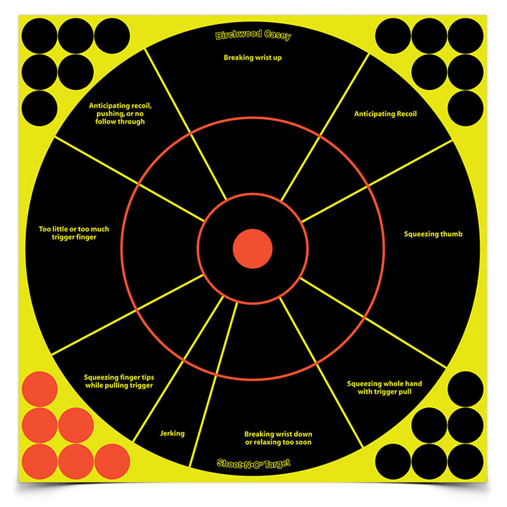 SHOOTNC 12IN HANDGUN TRAINER TARGET / 5 TARGETS