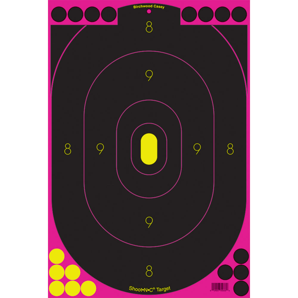 SHOOTNC 12IN X 18IN OVAL PINK SILHOUETTE TARGET / 5 TARGETS