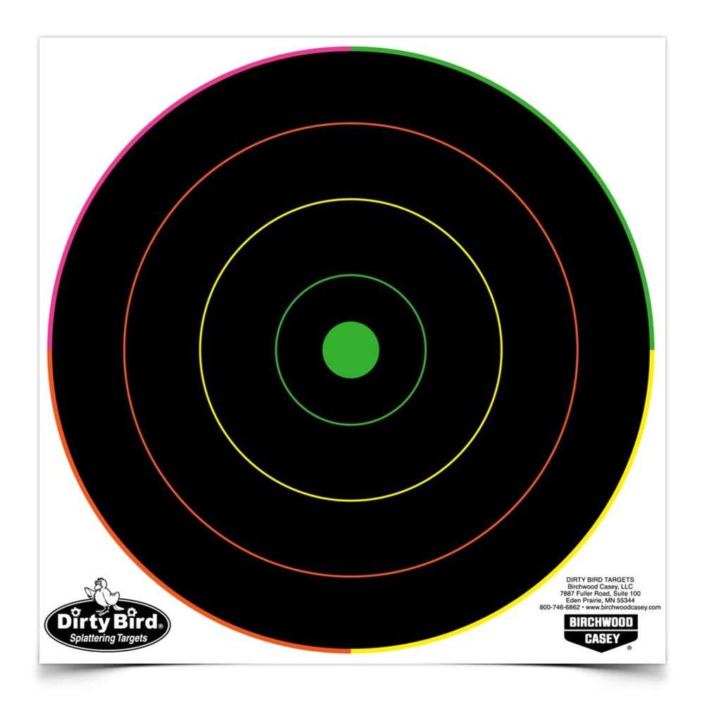 DIRTY BIRD 8IN MULTI-COLOR BULLSEYE TARGET - 20 SHEETS