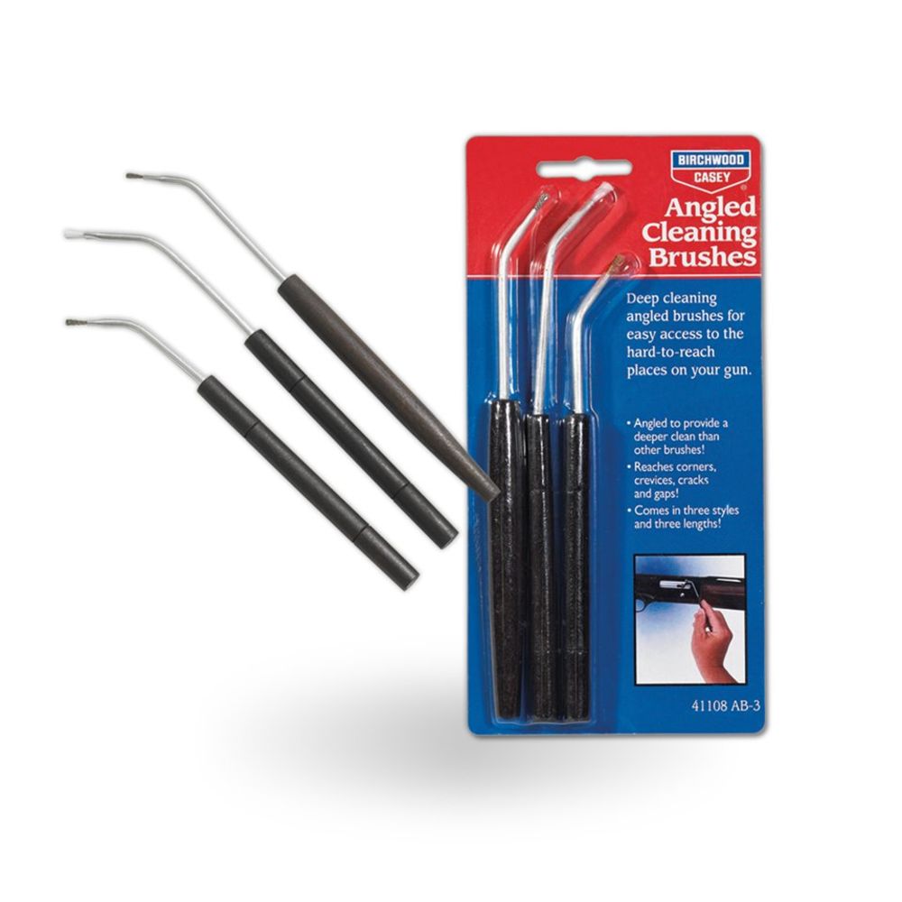 ANGLED CLEANING BRUSHES - BRONZE NYLON & STAINLESS BRUSHES (3 PACK)