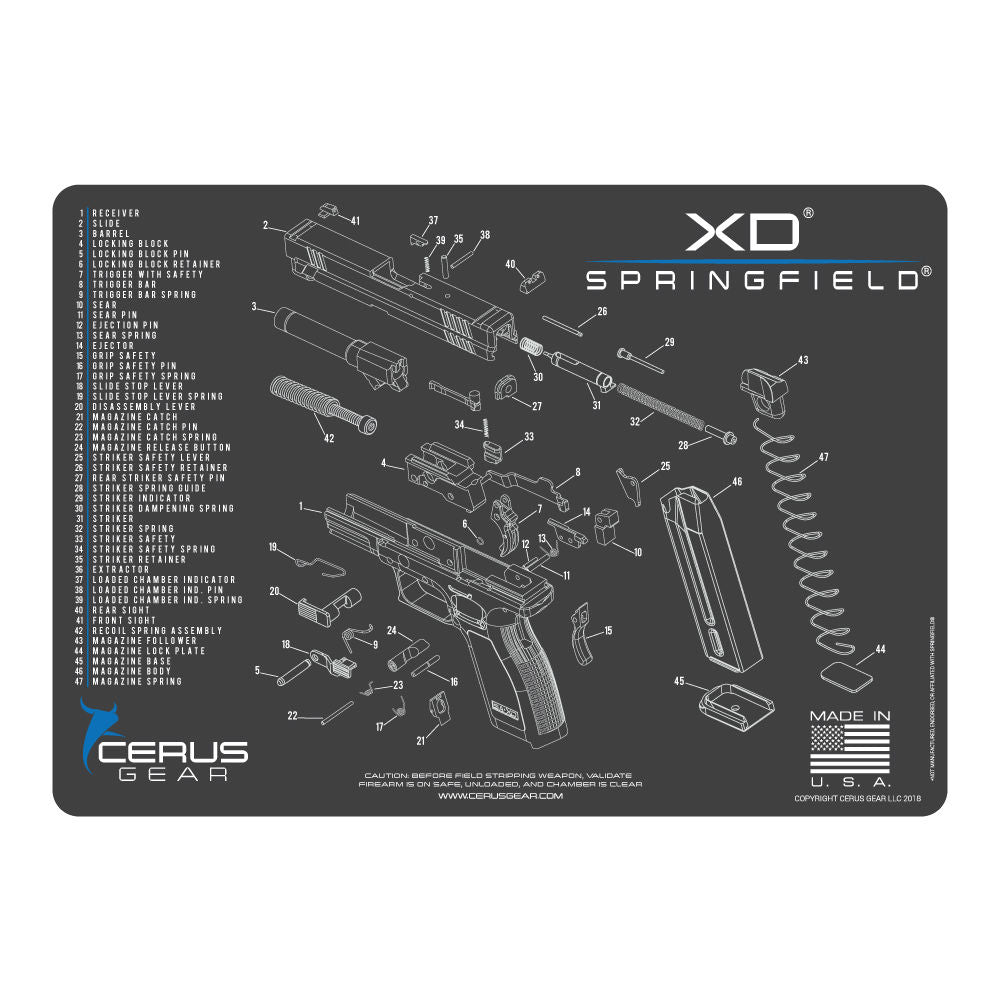 SPRINGFIELD XD SCHEMATIC GREY