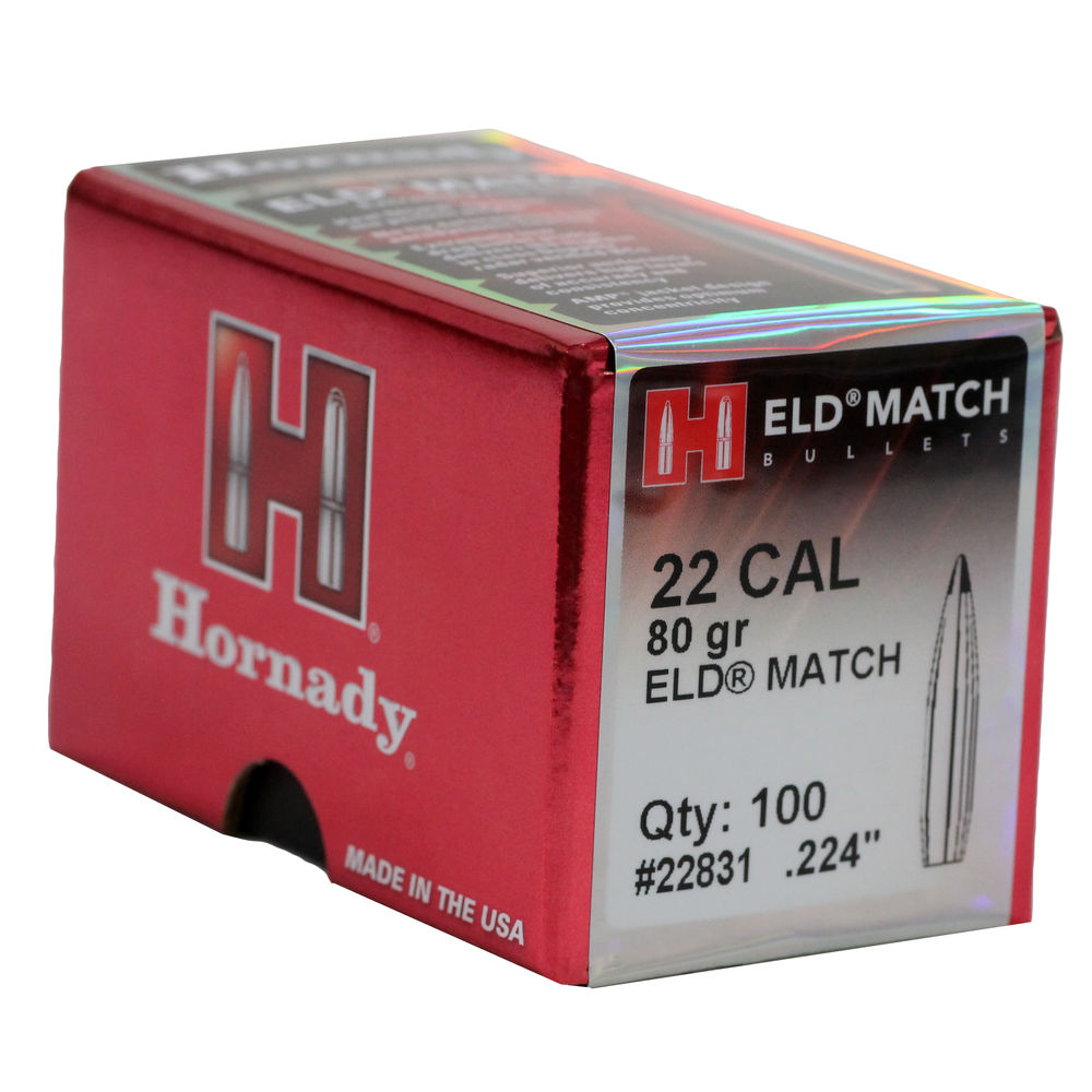 BULLET 22 CAL .224 80 GR ELD MATCH 100/BX