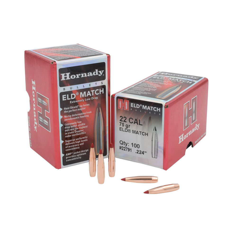 BULLET 22 CAL .224 75 GR ELD MATCH 100/BX