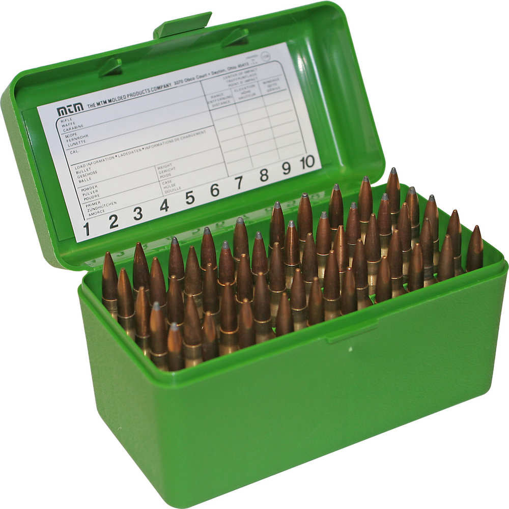 AMMO BOX - 50 RD FLIP TOP 375 REM GRN