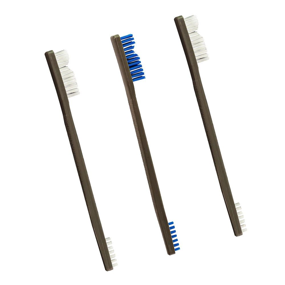 3 PACK AP BRUSHES 2 NYLON/1 BLUE NYLON
