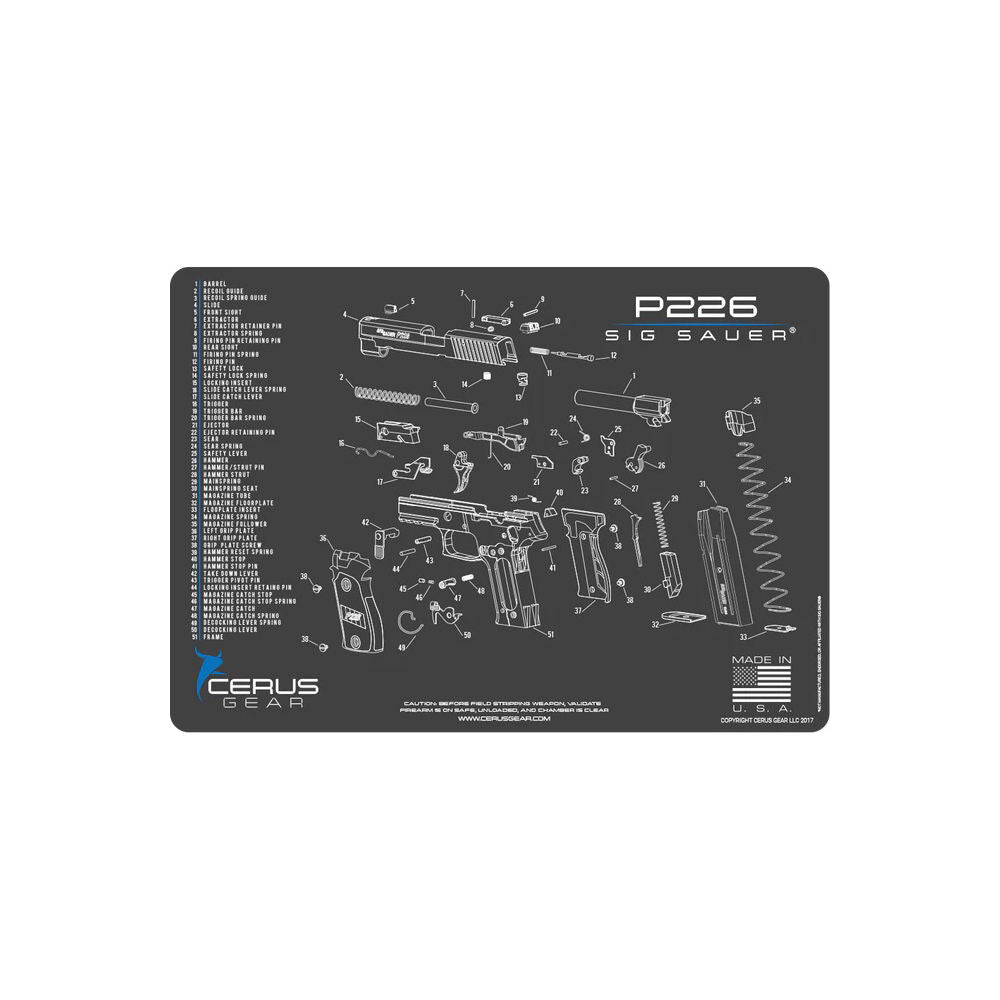 SIG P226 SCHEMATIC GRAY/BLUE