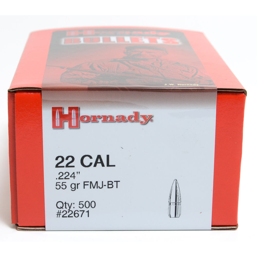 BULLET 22 CAL 224 55GR FMJ-BT W/C 500/BX
