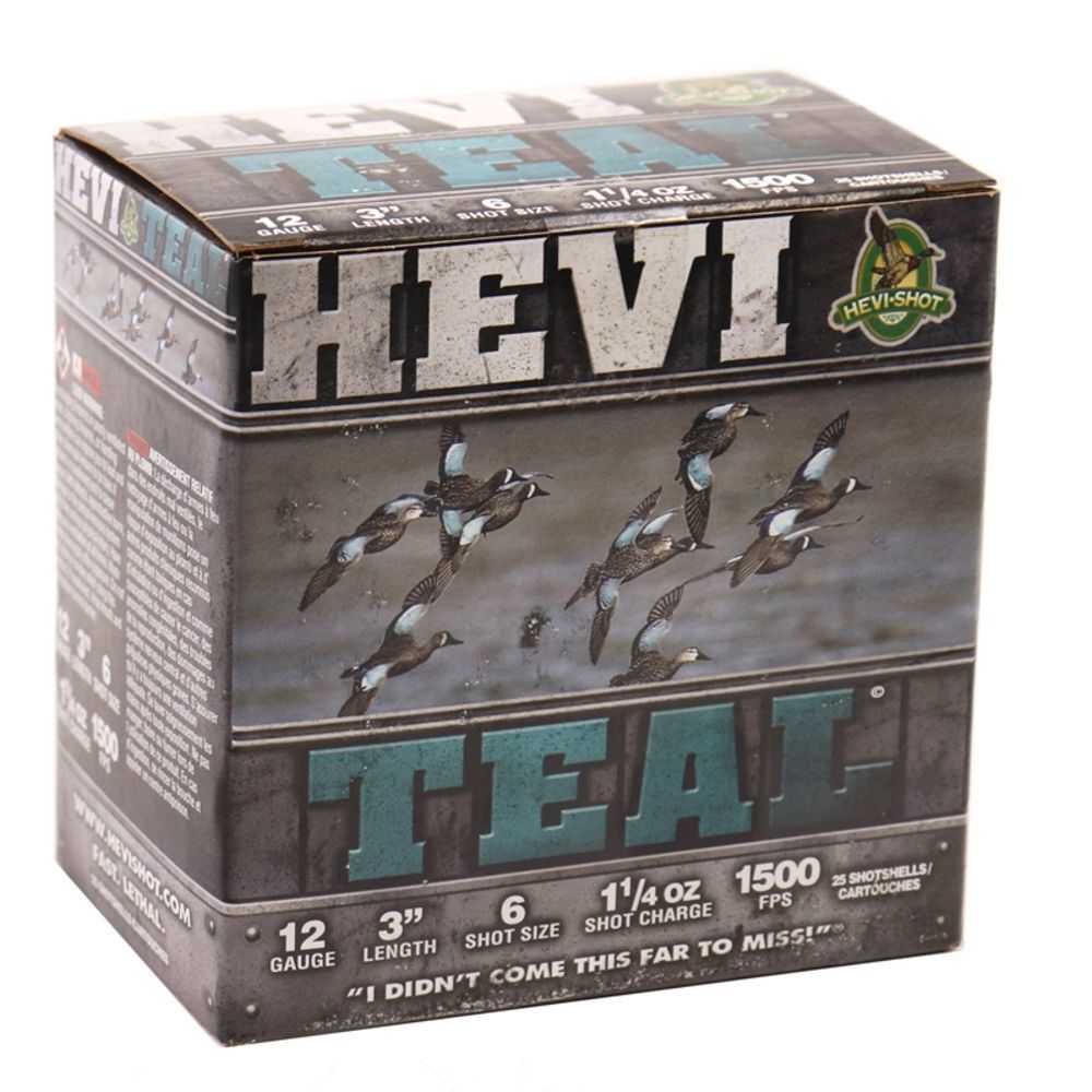 HEVI TEAL 12GA 2.75IN 1 1/8OZ 6 25/BX