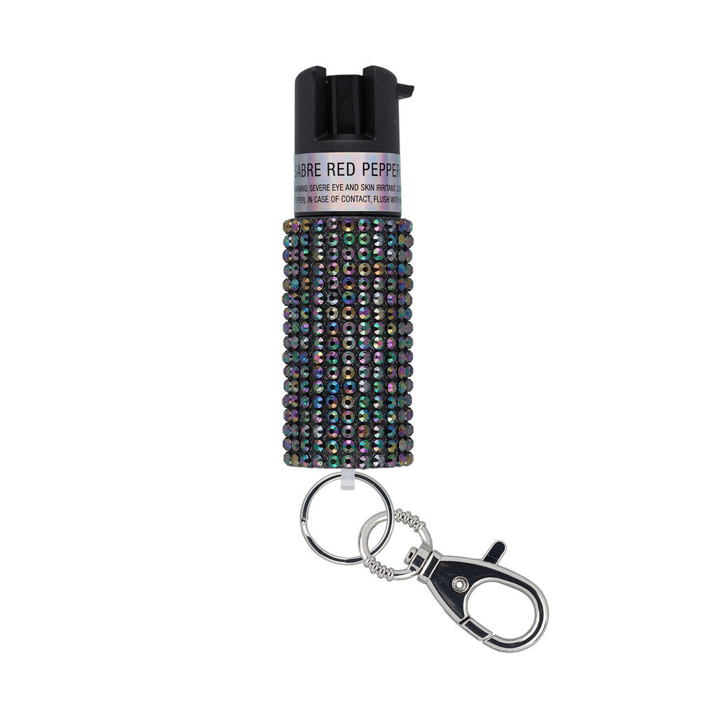 JEWELED PEPPER SPRAY/KEY RING BLACK