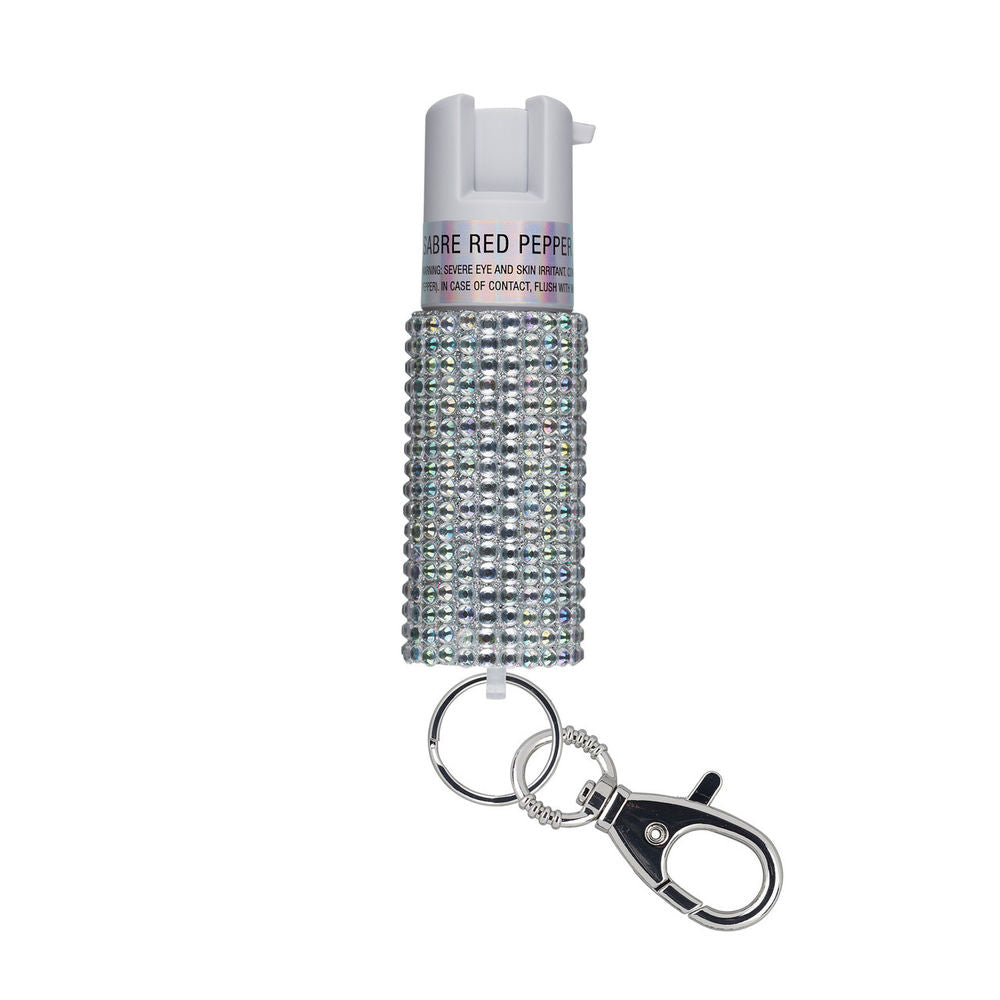 JEWELED PEPPER SPRAY/KEY RING SILVER