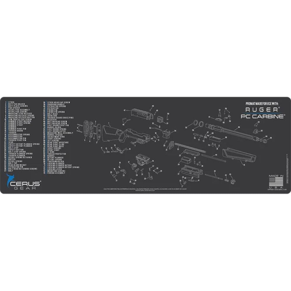 RUGER PC CARBINE SCHEMATIC CHAR GRAY