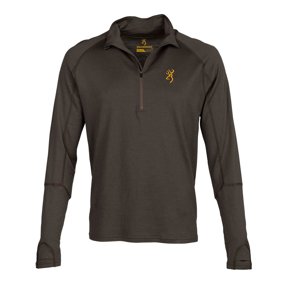 SHT/MERINO/1/4 ZIP/MAJOR BROWN/XL