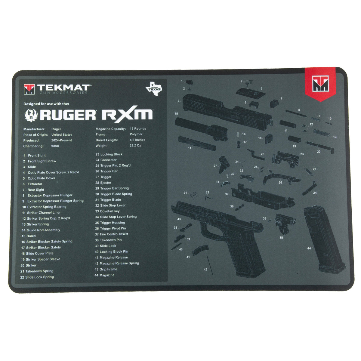 TEKMAT RUGER RXM GUN CLEANING MAT