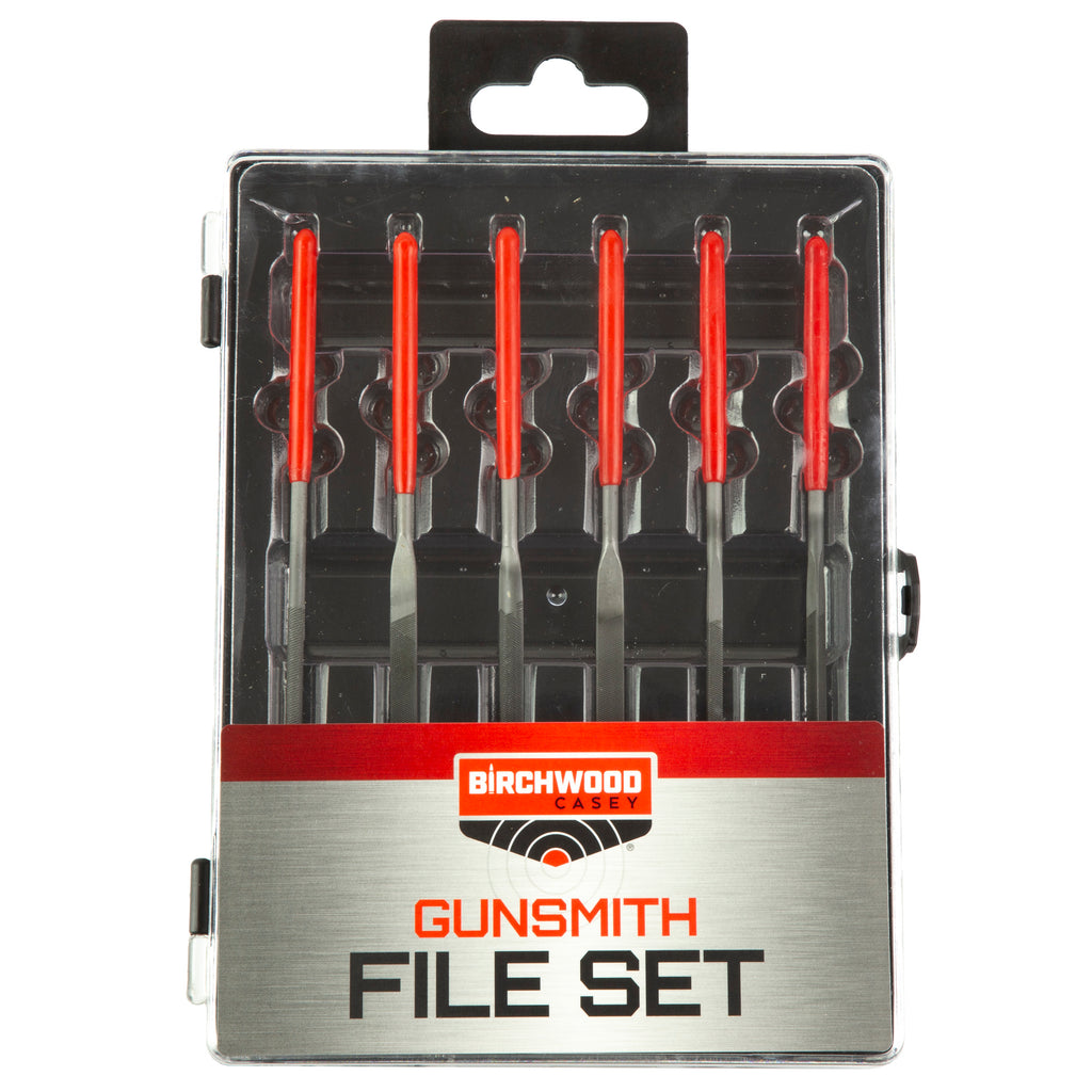 B/C GUNSMITHING FILE SET 6PC BLK/RD