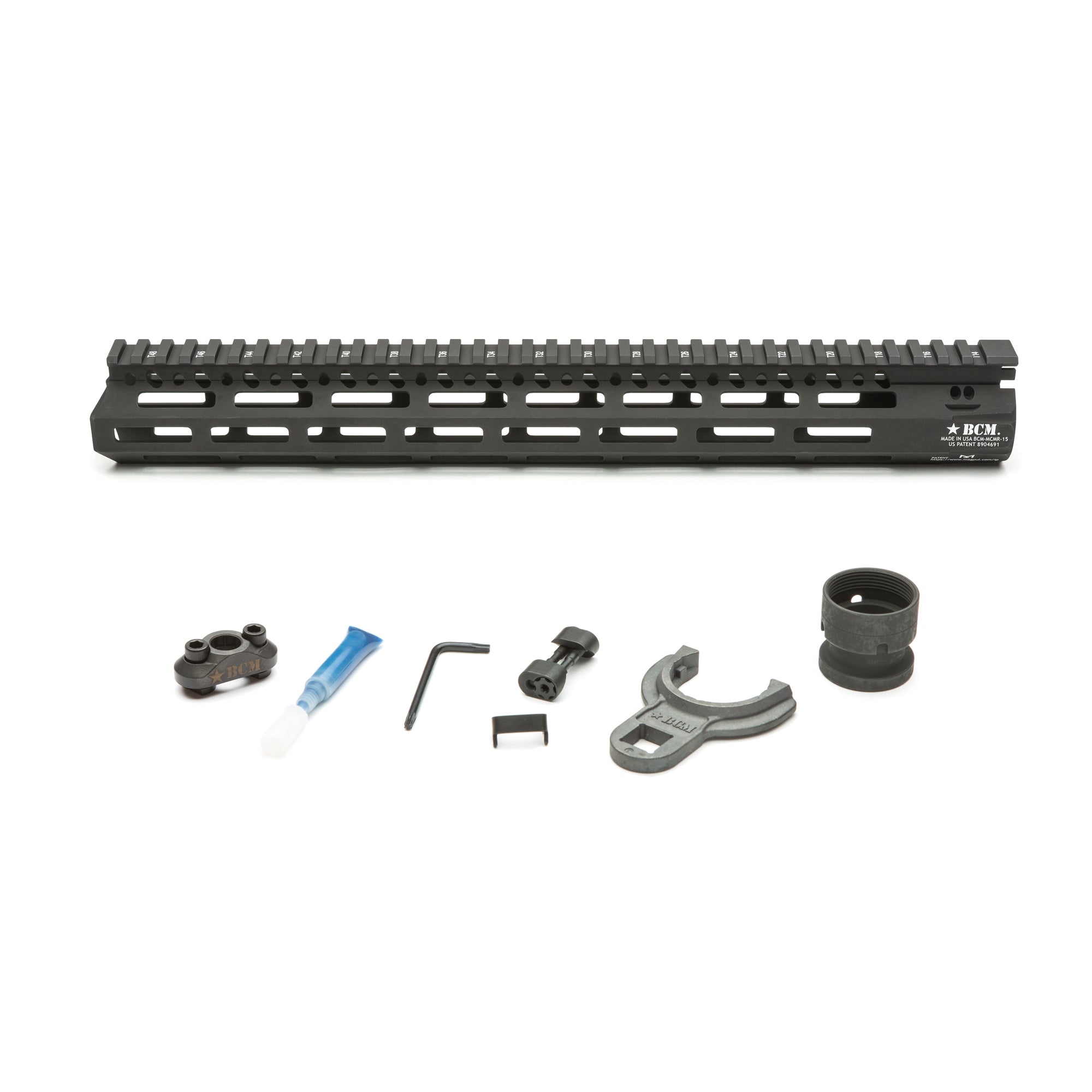 BCM GUNFTR MCMR RAIL 556 15 BLK MLK