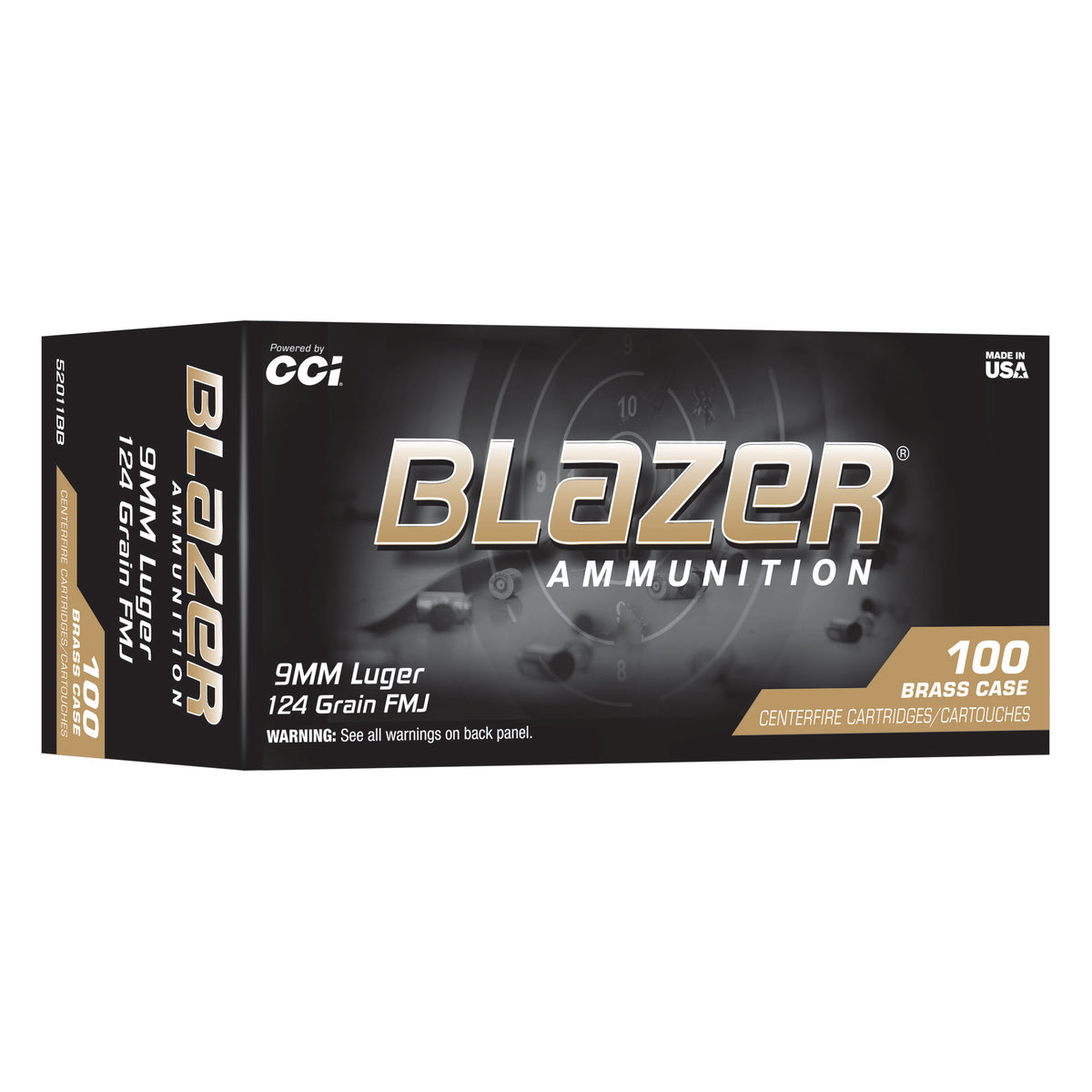 BLAZER 9MM 124GR FMJ 100RD TRAY