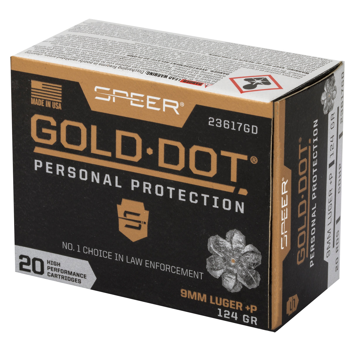 SPR GOLD DOT 9MM+P 124GR HP 20/200