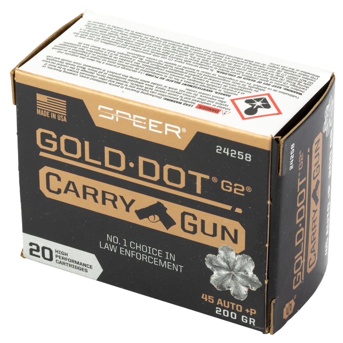 SPR GLD DT CARRY GUN 45AUTO +P 200GR