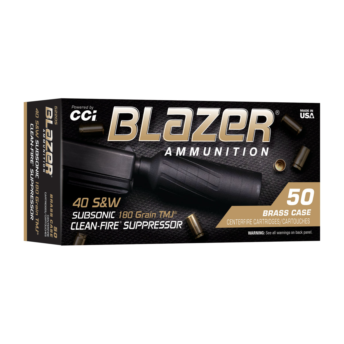CCI BLAZER BRASS 40S&W SUP 180GR TMJ