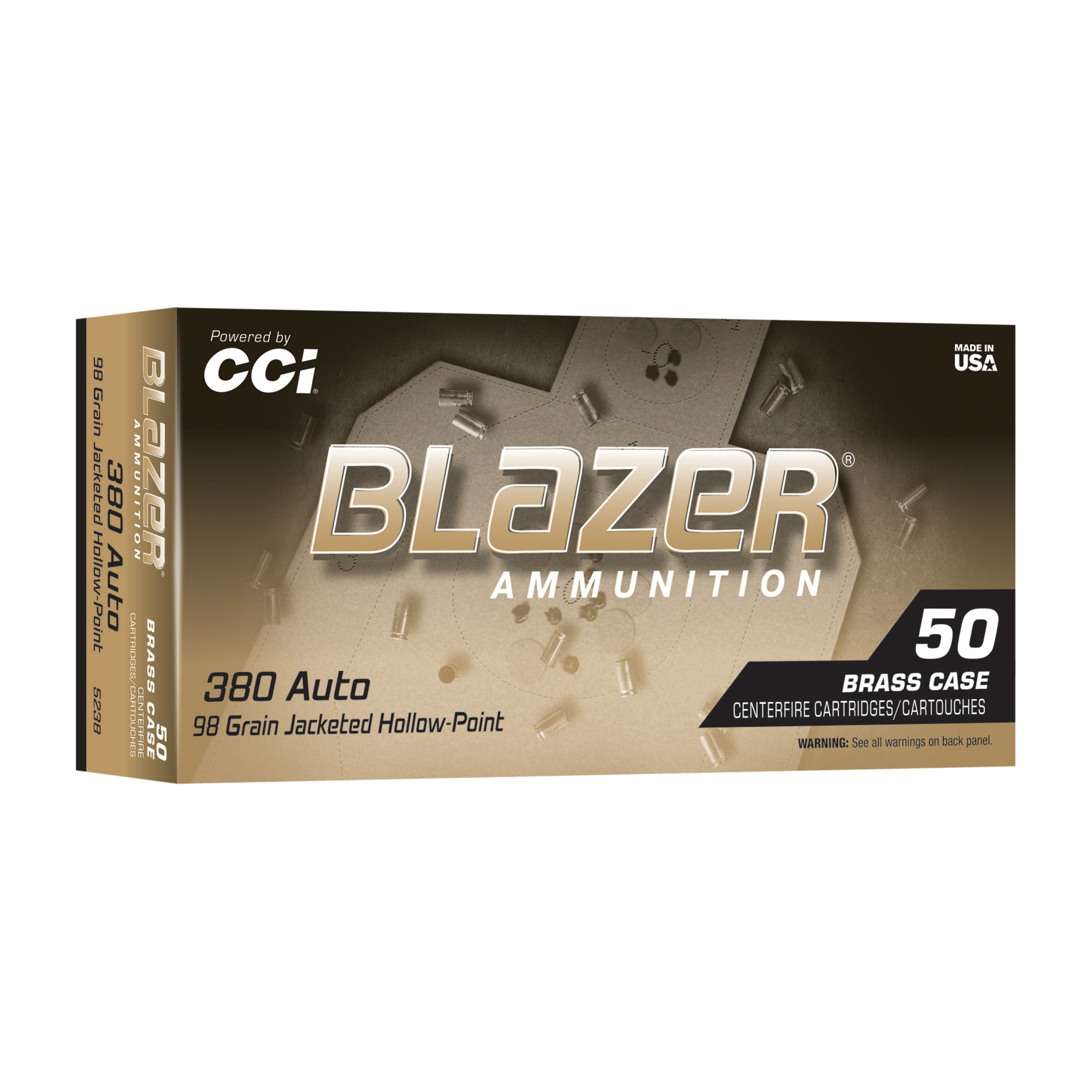 CCI BLAZER BRASS 380ACP 98GR JHP 50