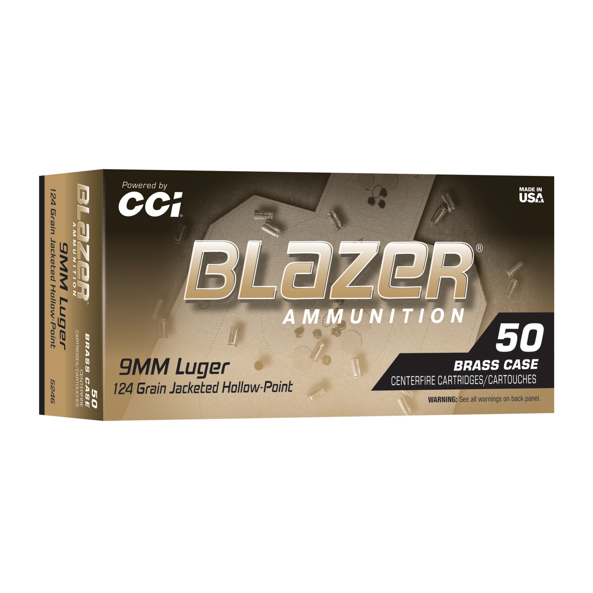 CCI BLAZER BRASS 9MM 124G JHP 50/500