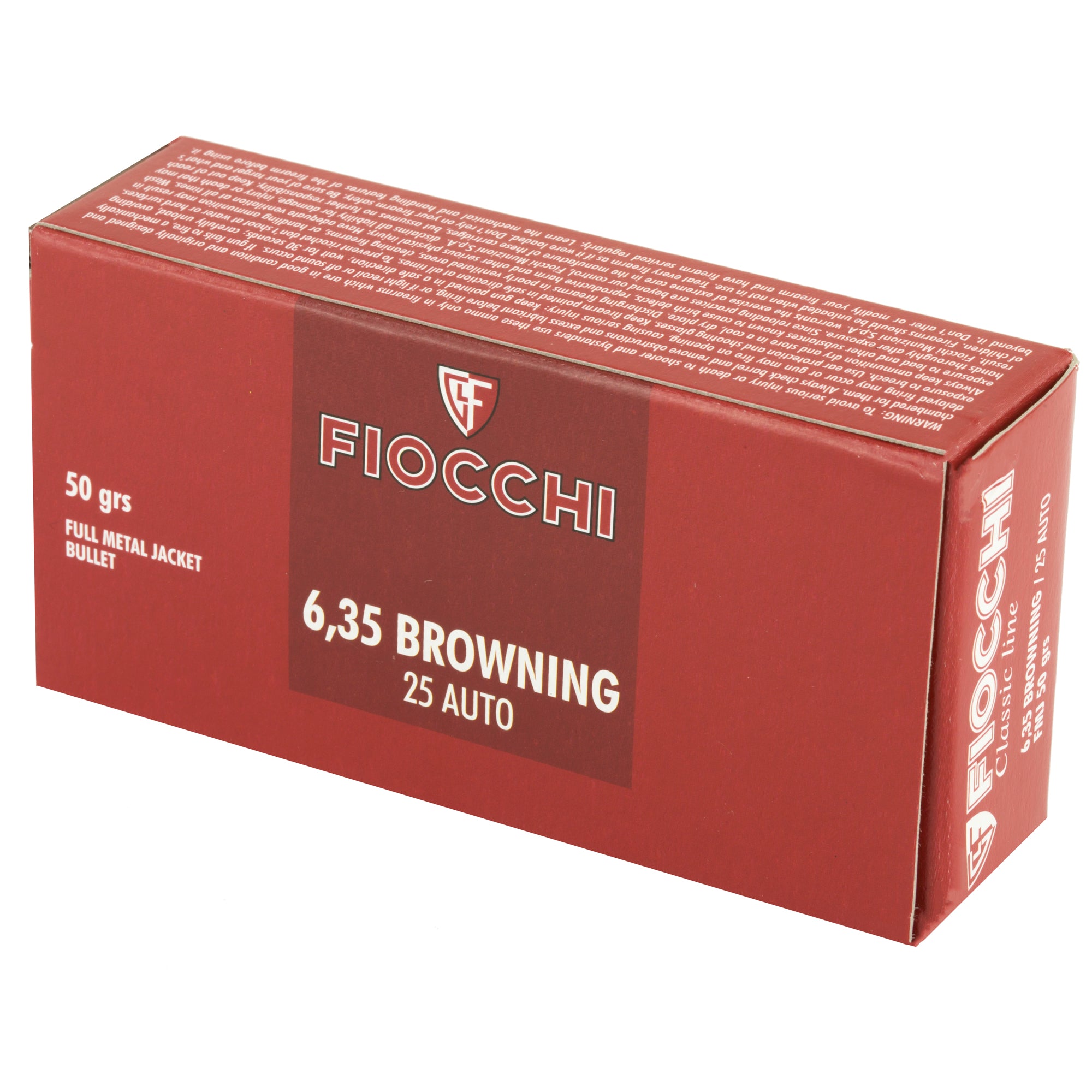 FIOCCHI 25ACP 50GR FMJ 50/1000
