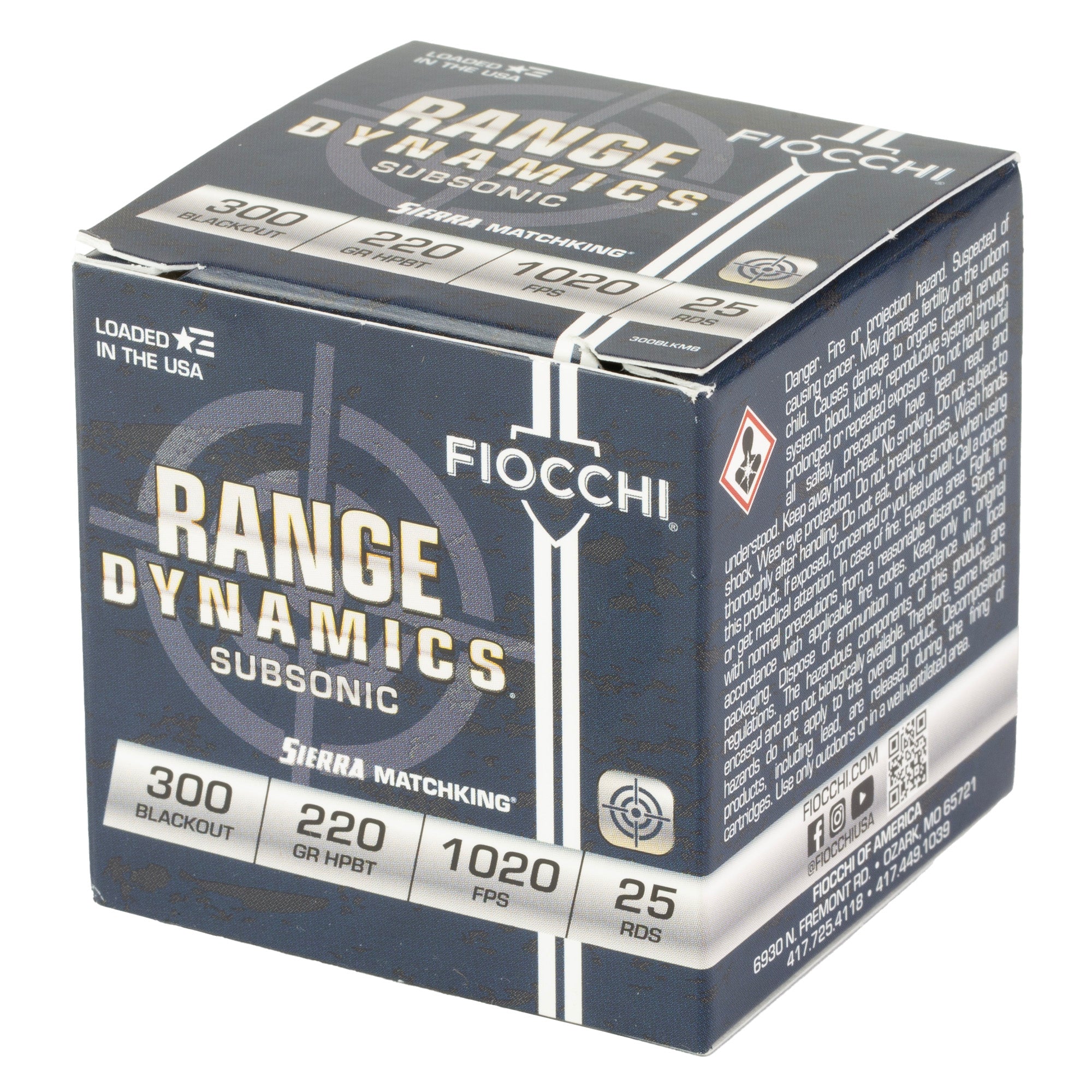 FIOCCHI RNG DYNA 300BLK 220GR 25/500