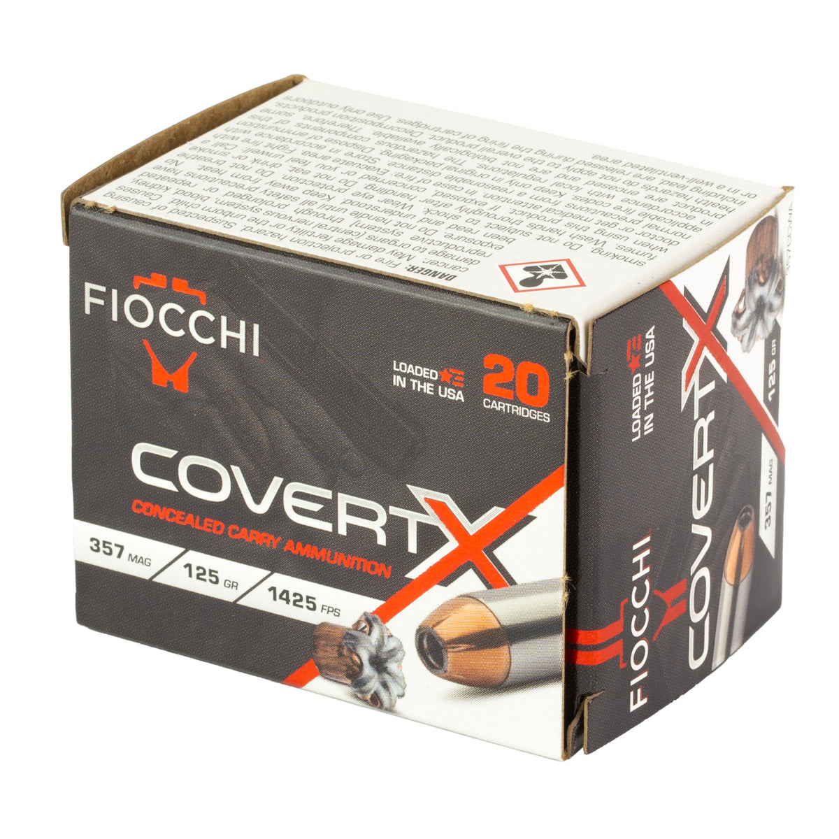 FIOCCHI COVERT X 357MAG 125GR 20/200