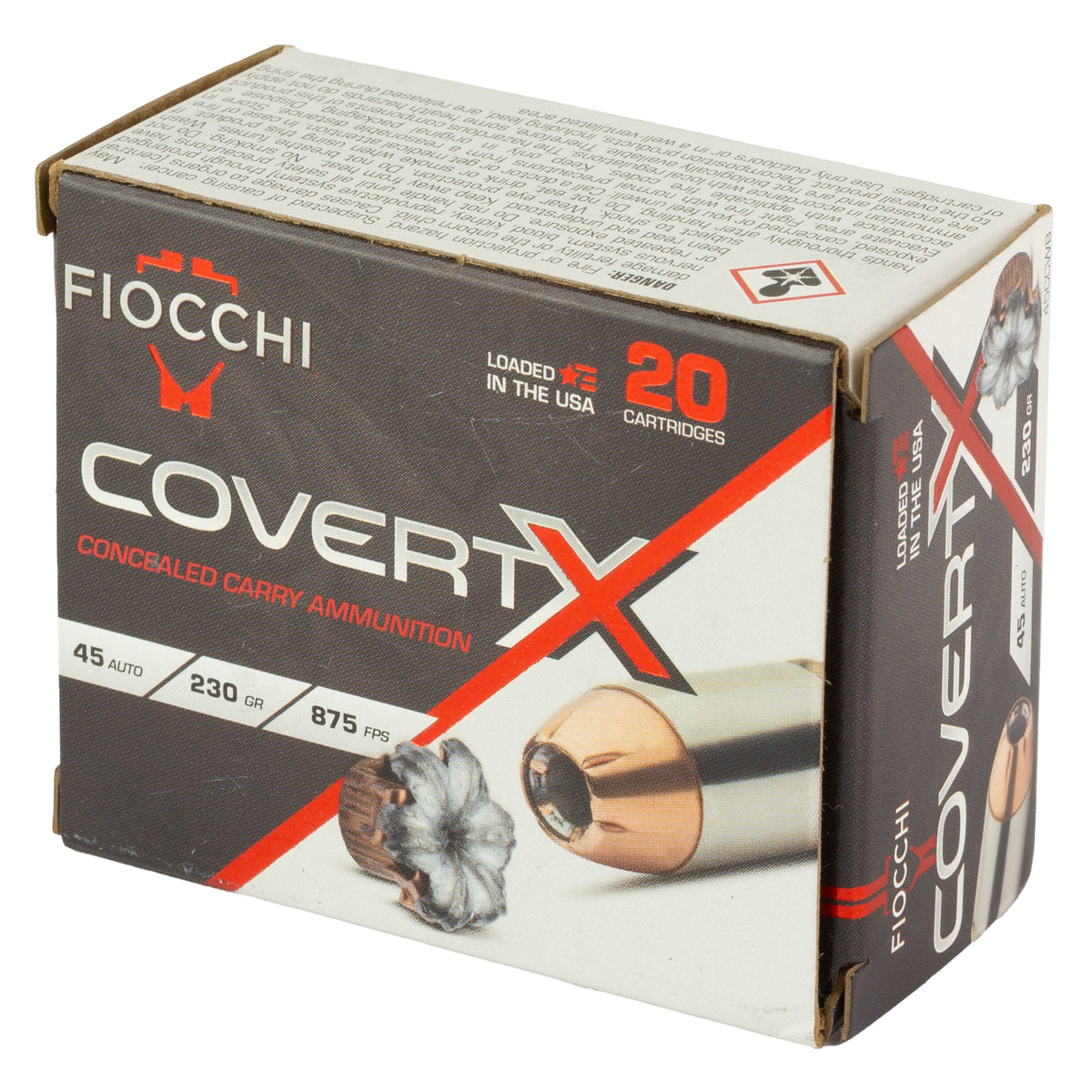 FIOCCHI COVERT X 45ACP 230GR 20/200