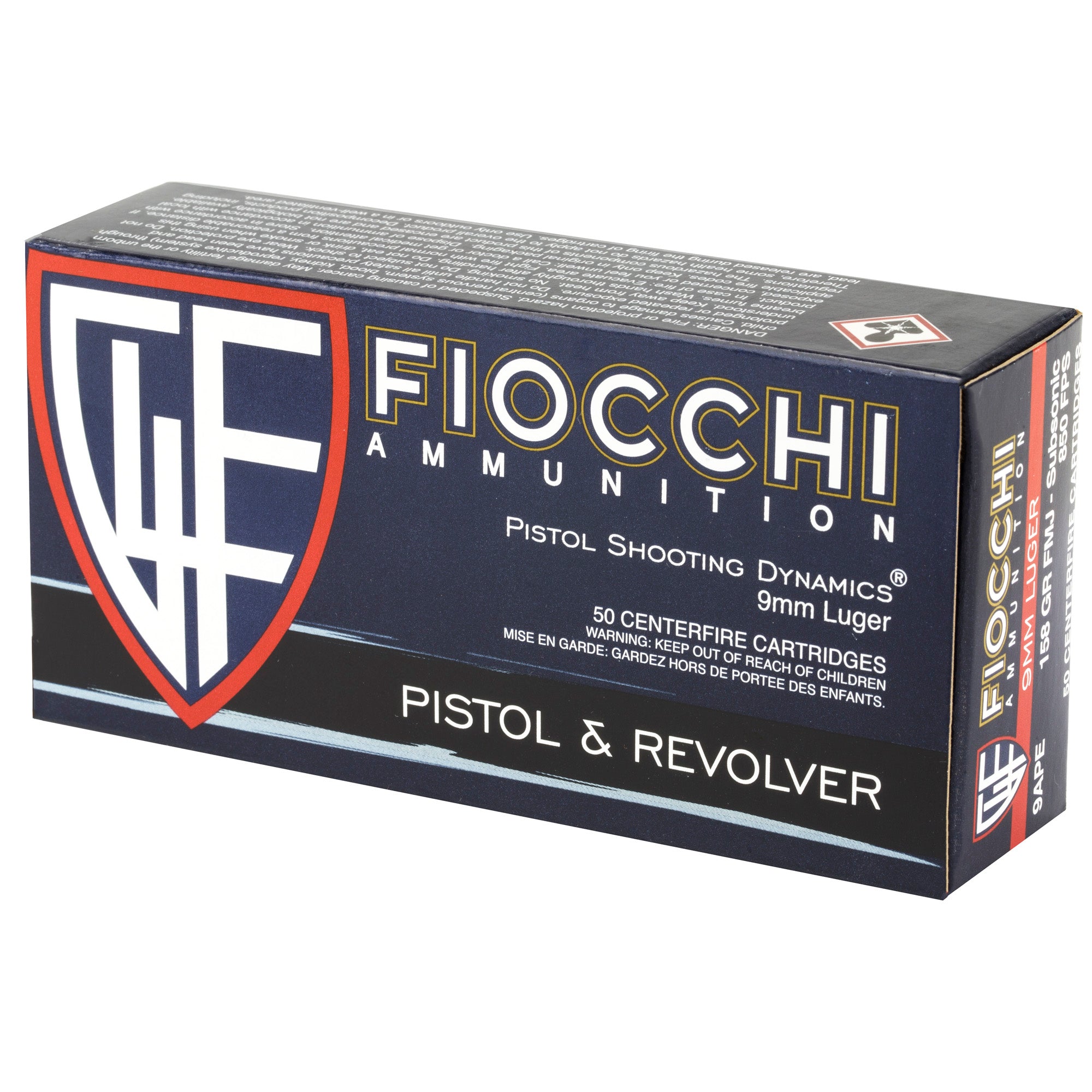 FIOCCHI 9MM 158GR FMJ 50/1000
