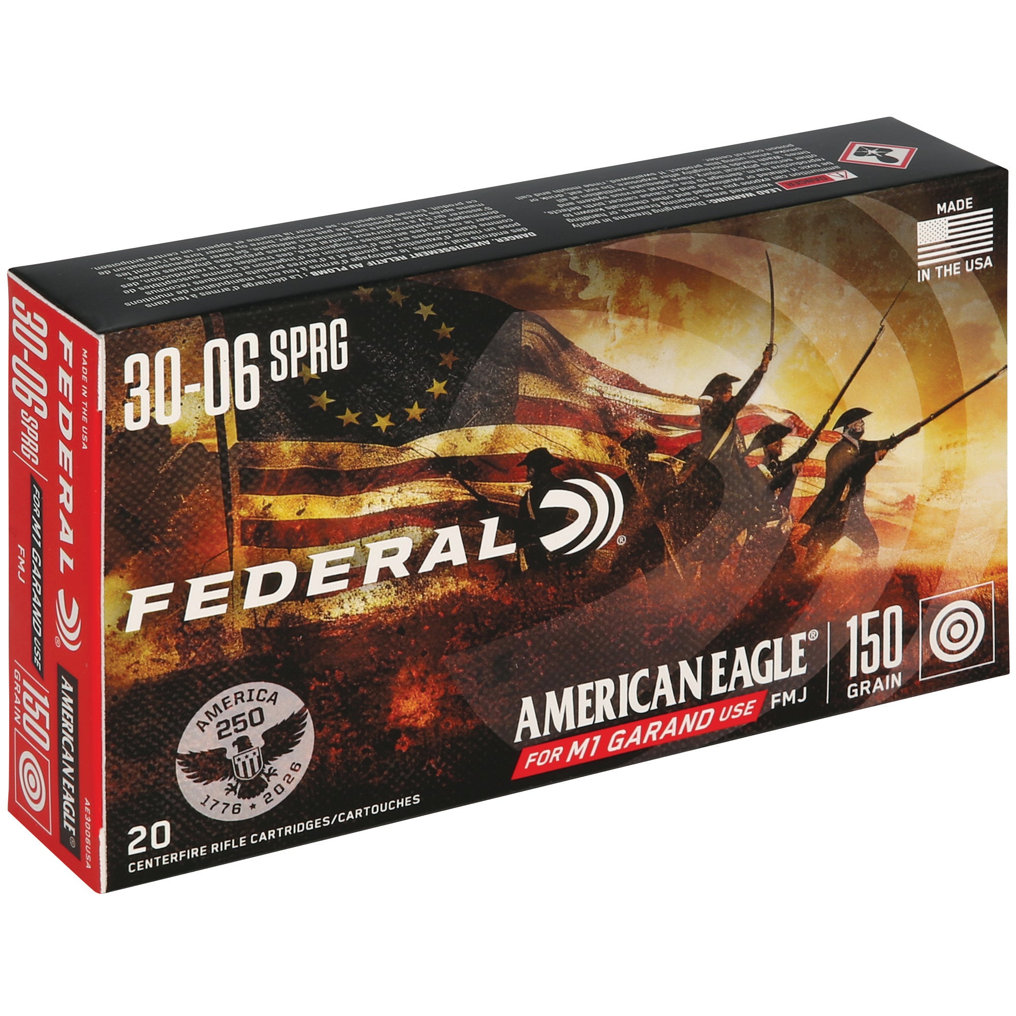 FED 250TH ANV 30-06SPGFLD 150GR FMJ