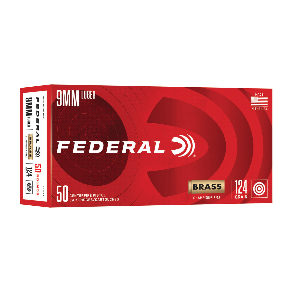 FED CHAMP 9MM 124GR FMJ 50/1000
