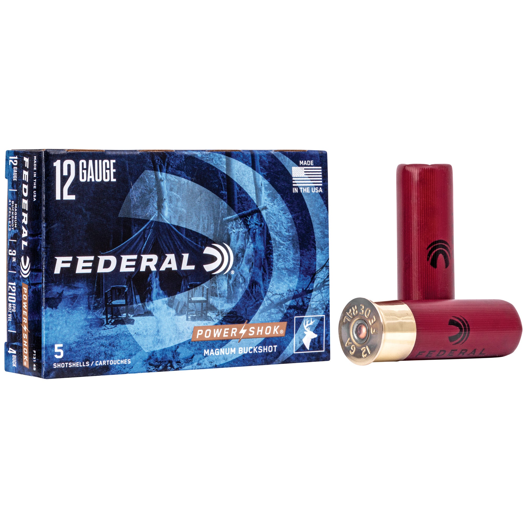 FED PWRSHK 12GA 3 MG #4 BCK 5/250