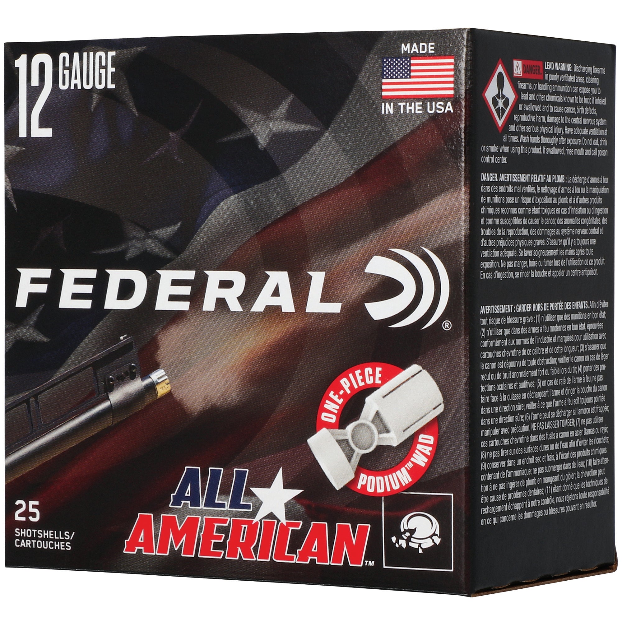 FED ALL AMER 12GA 2.75 1 1/8OZ #8