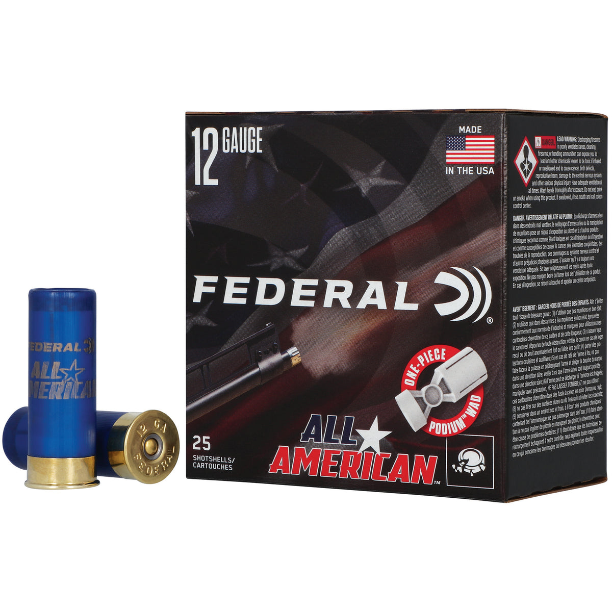 FED ALL AMER 12GA 2.75 1 1/8OZ #8