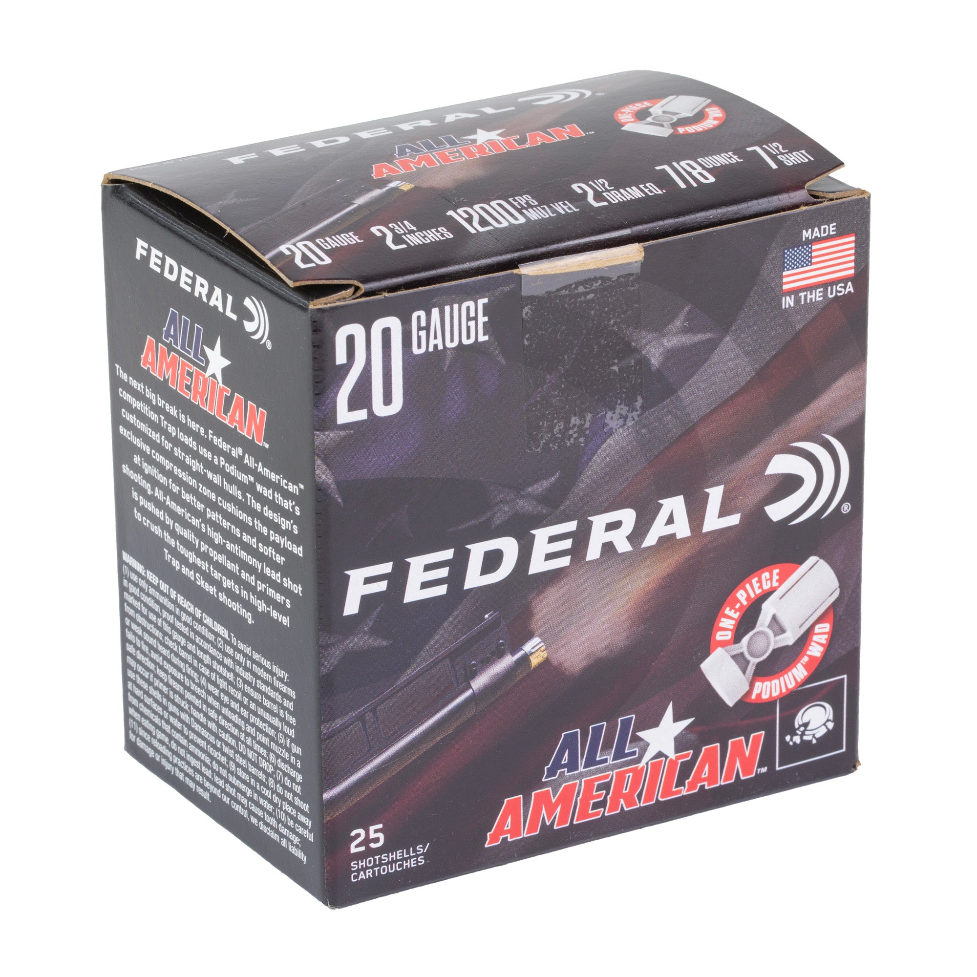 FED ALL AMER 20GA 2.75 7/8OZ #7.5
