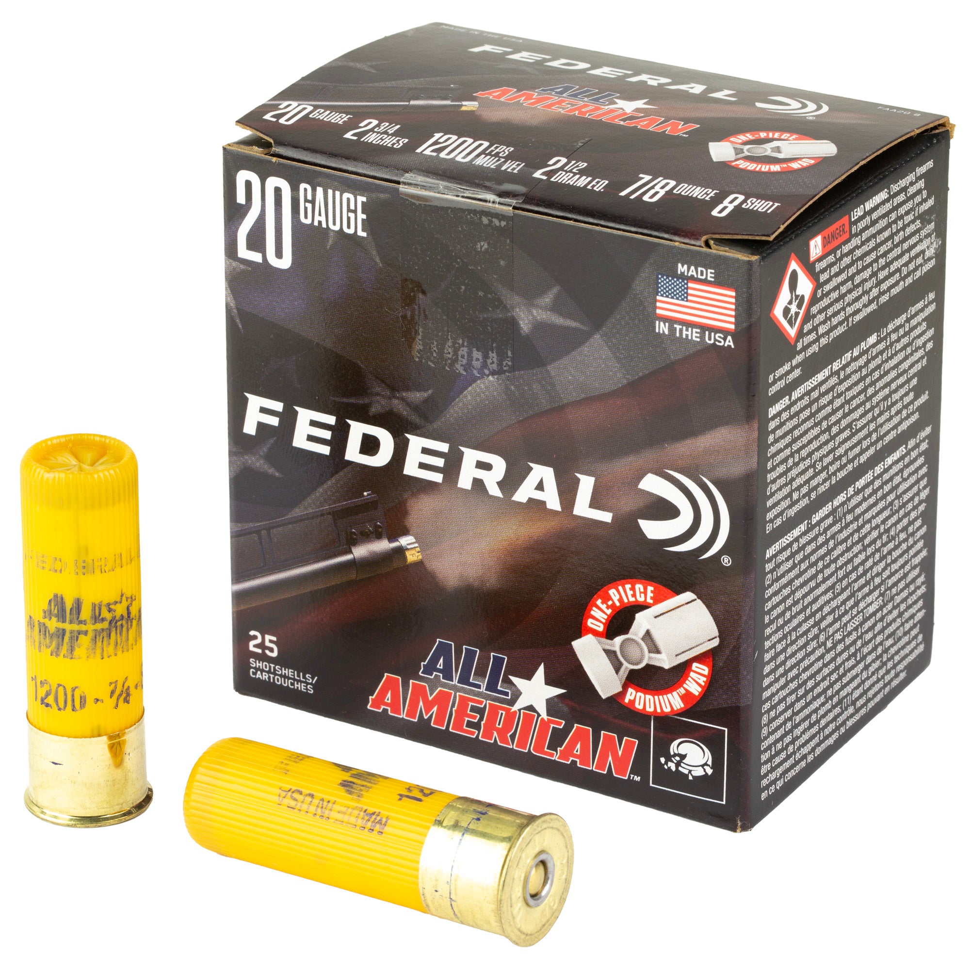 FED ALL AMERICAN 20GA 2.75 7/8OZ #8