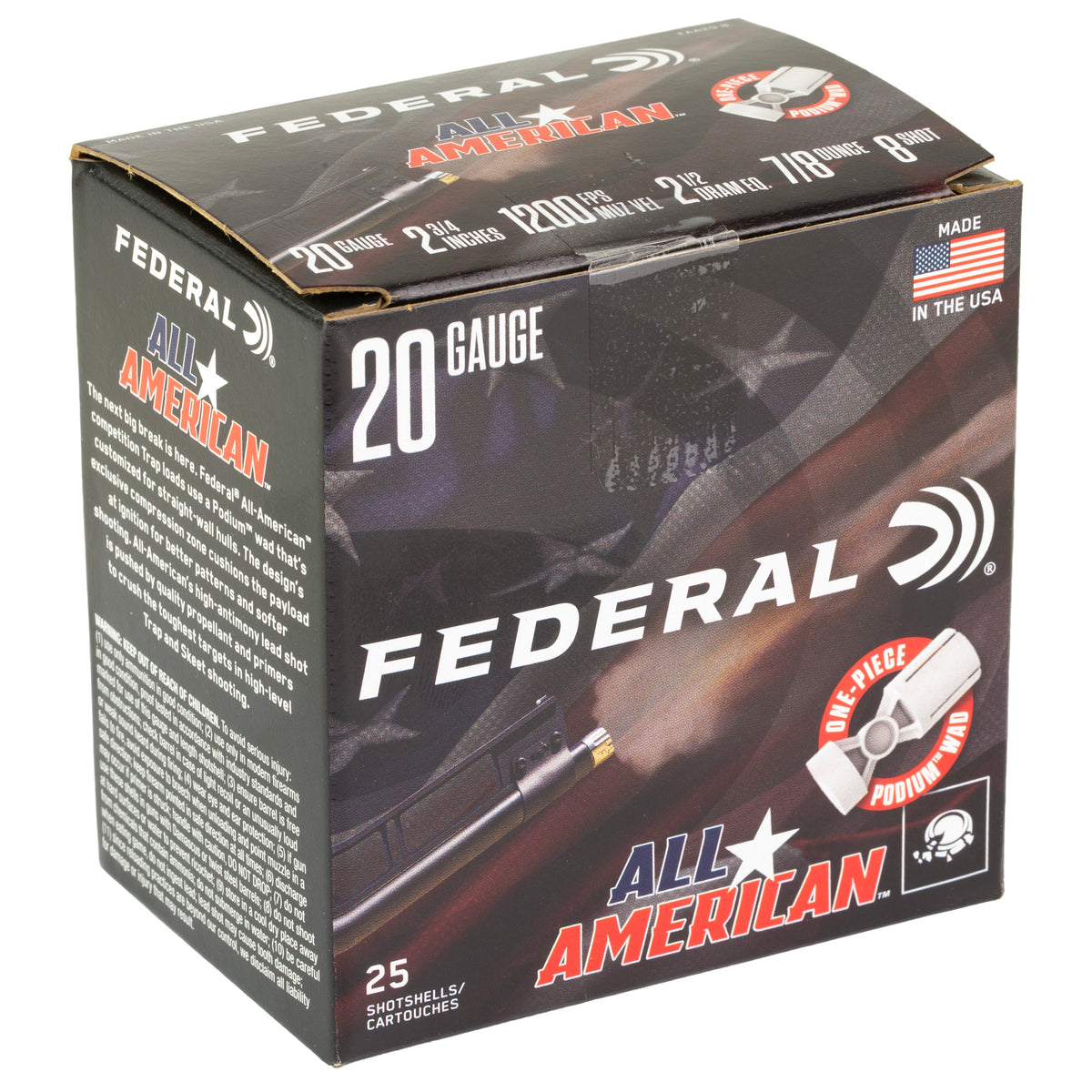 FED ALL AMERICAN 20GA 2.75 7/8OZ #8