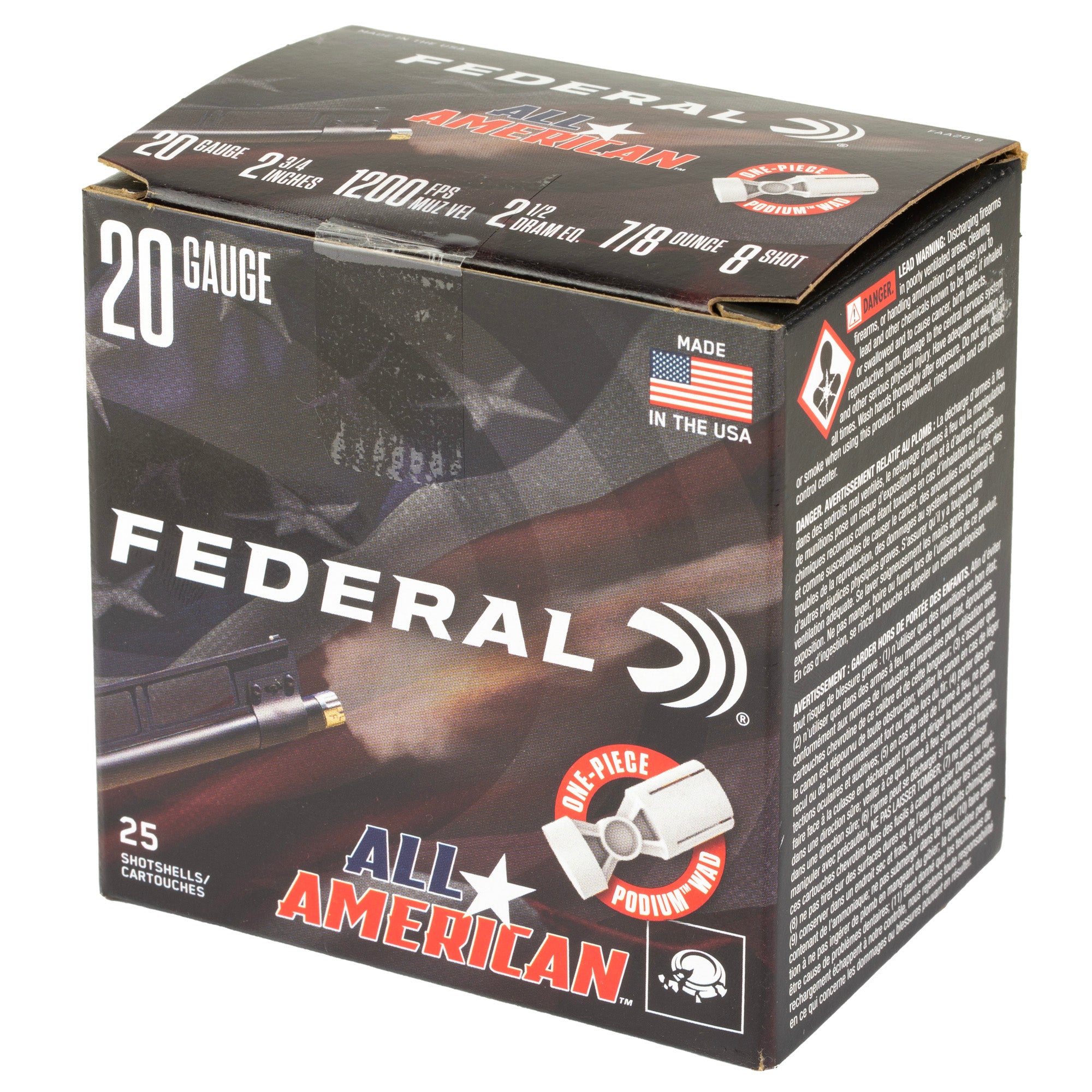 FED ALL AMERICAN 20GA 2.75 7/8OZ #8
