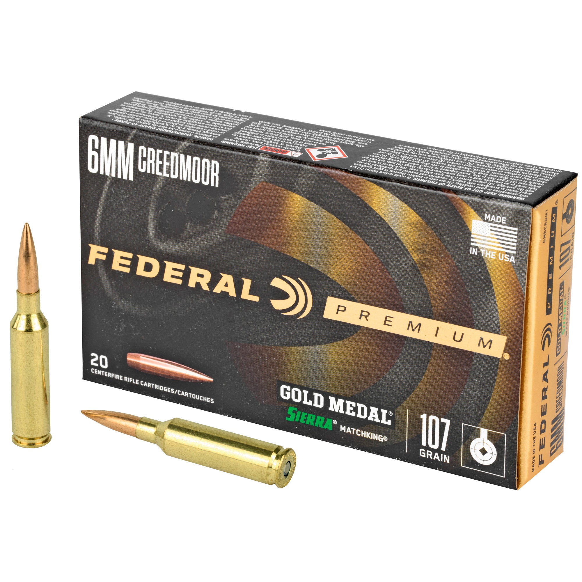FED GOLD MDL 6MM CM 107GR SMK 20/200