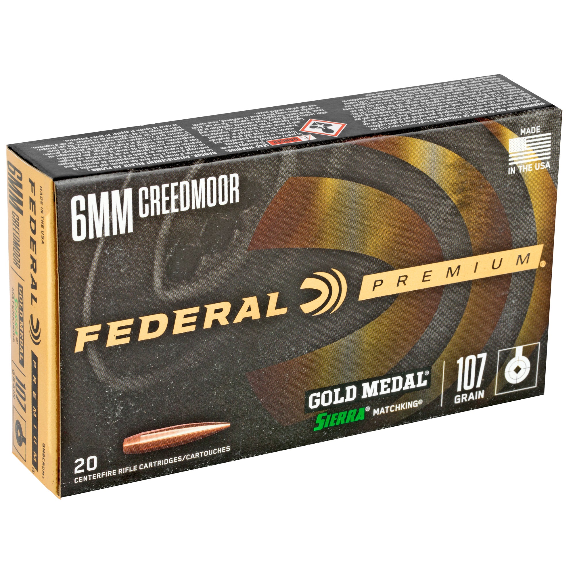 FED GOLD MDL 6MM CM 107GR SMK 20/200