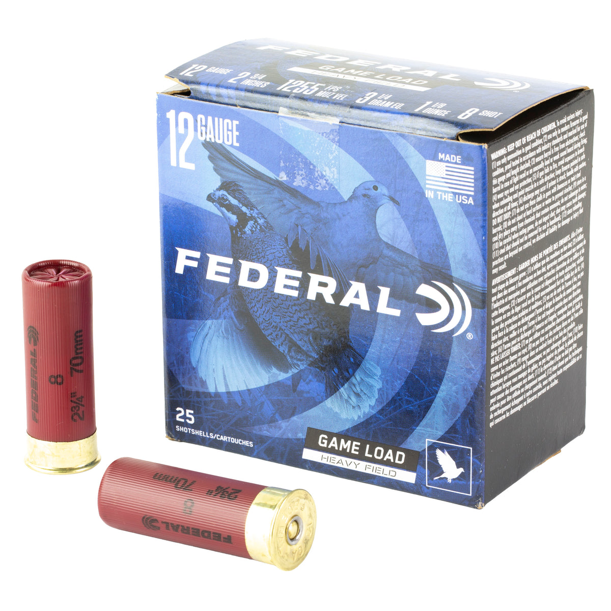 FED GAME LOAD 12GA 2.75 #8 25/250