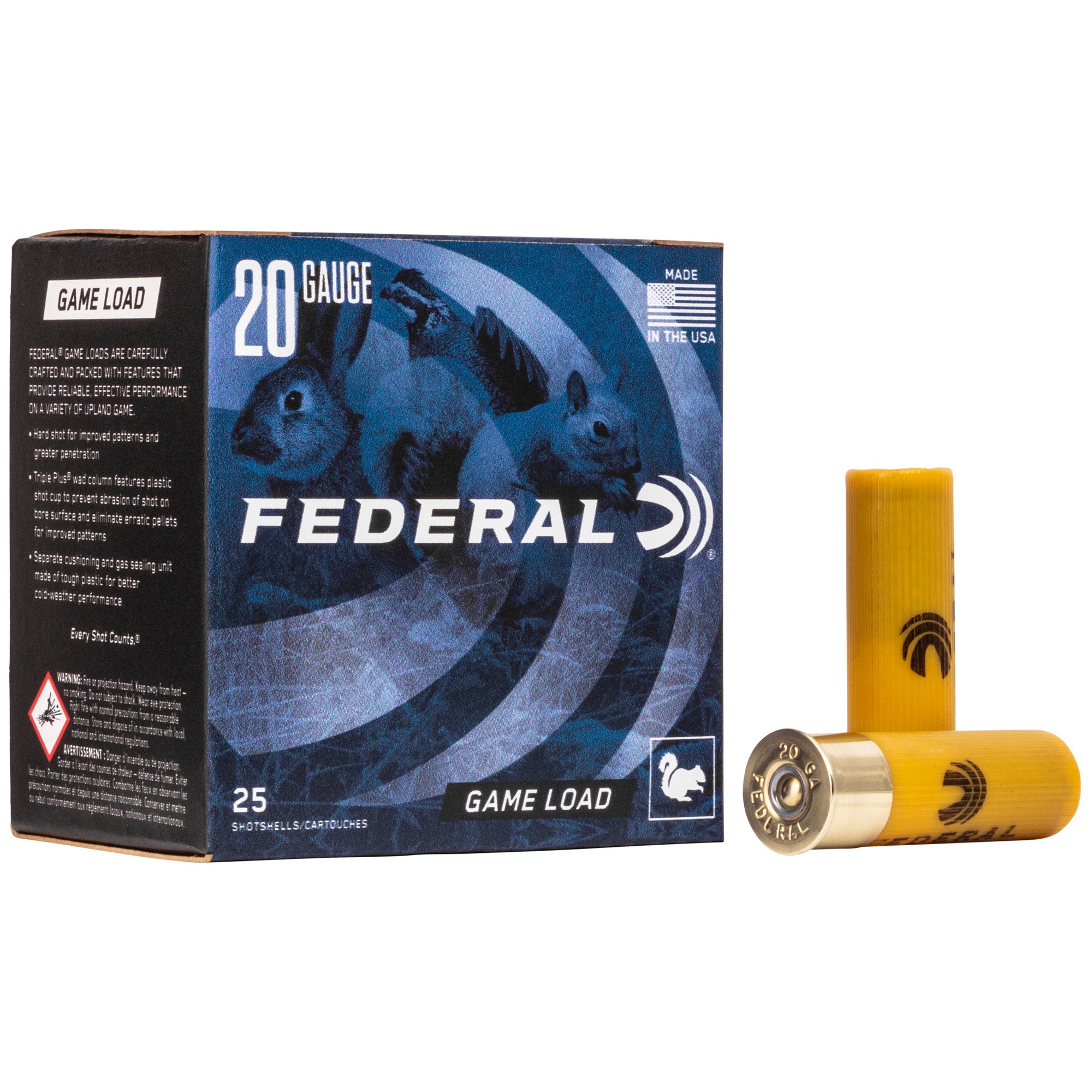 FED GAME LOAD 20GA 2 3/4 #8 25/250