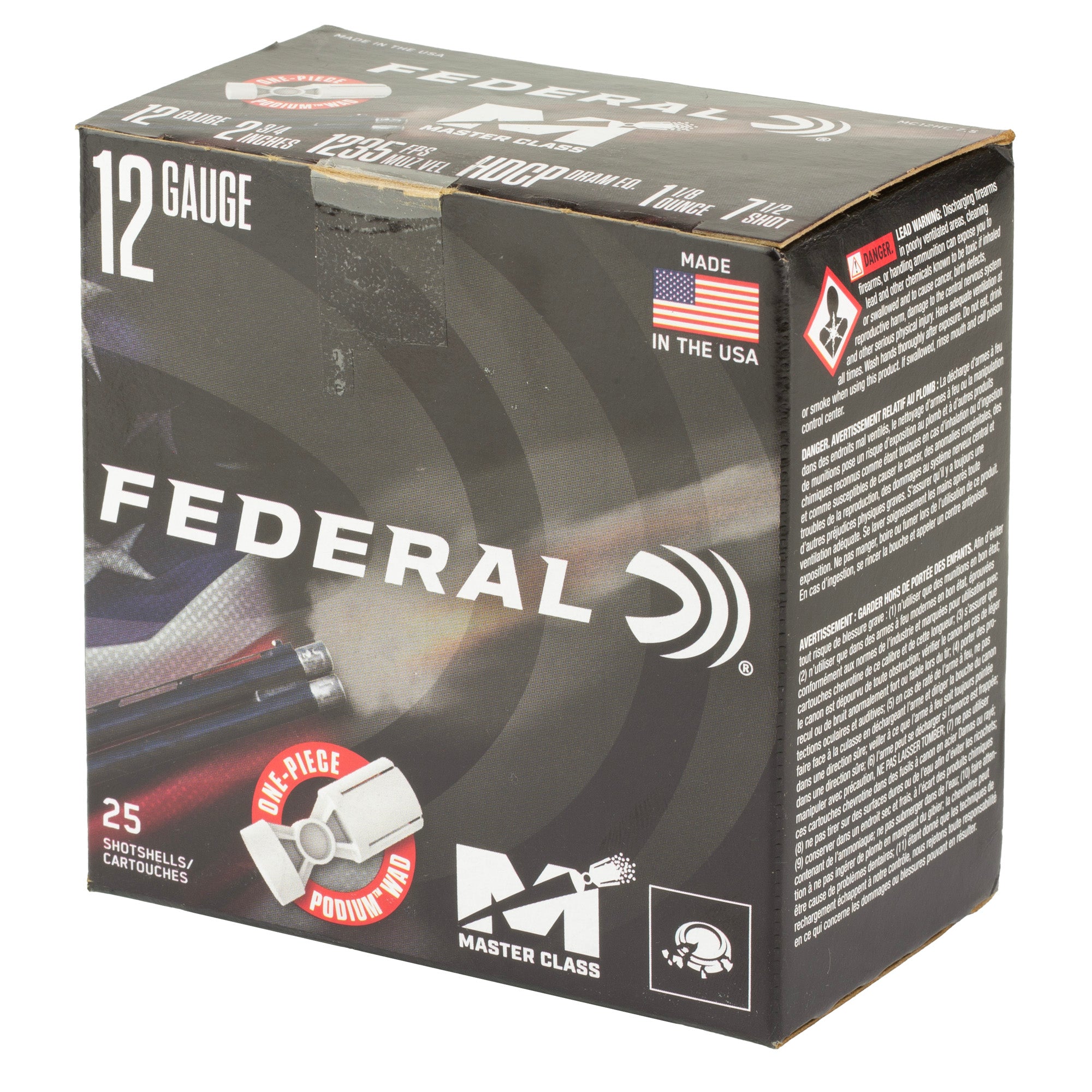 FED MAST CLS 12GA 2.75 1 1/8OZ #7.5