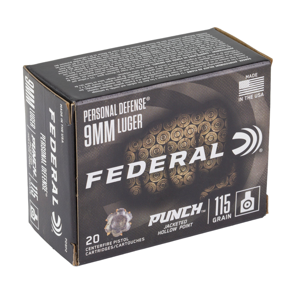 FED PUNCH 9MM 115GR JHP 20/200