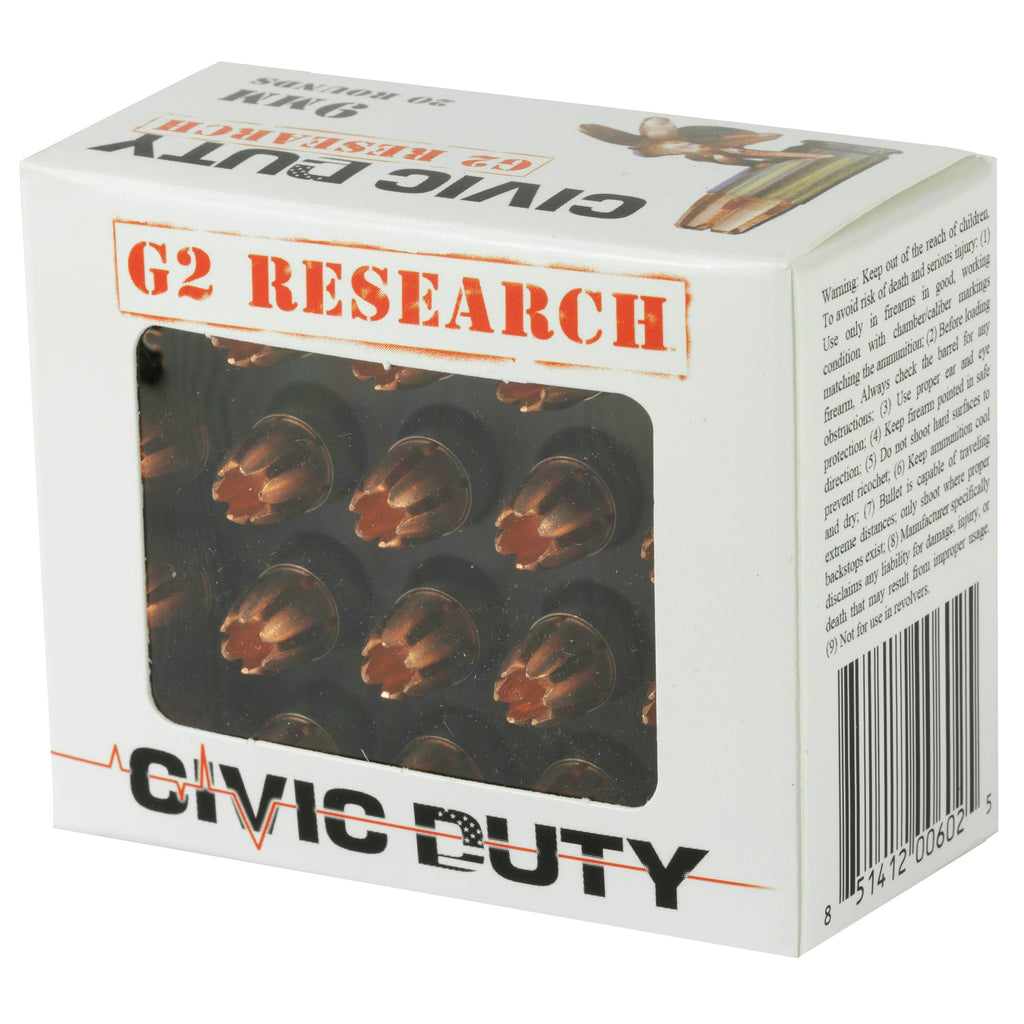 G2R CIVIC DUTY 9MM 94GR 20/500