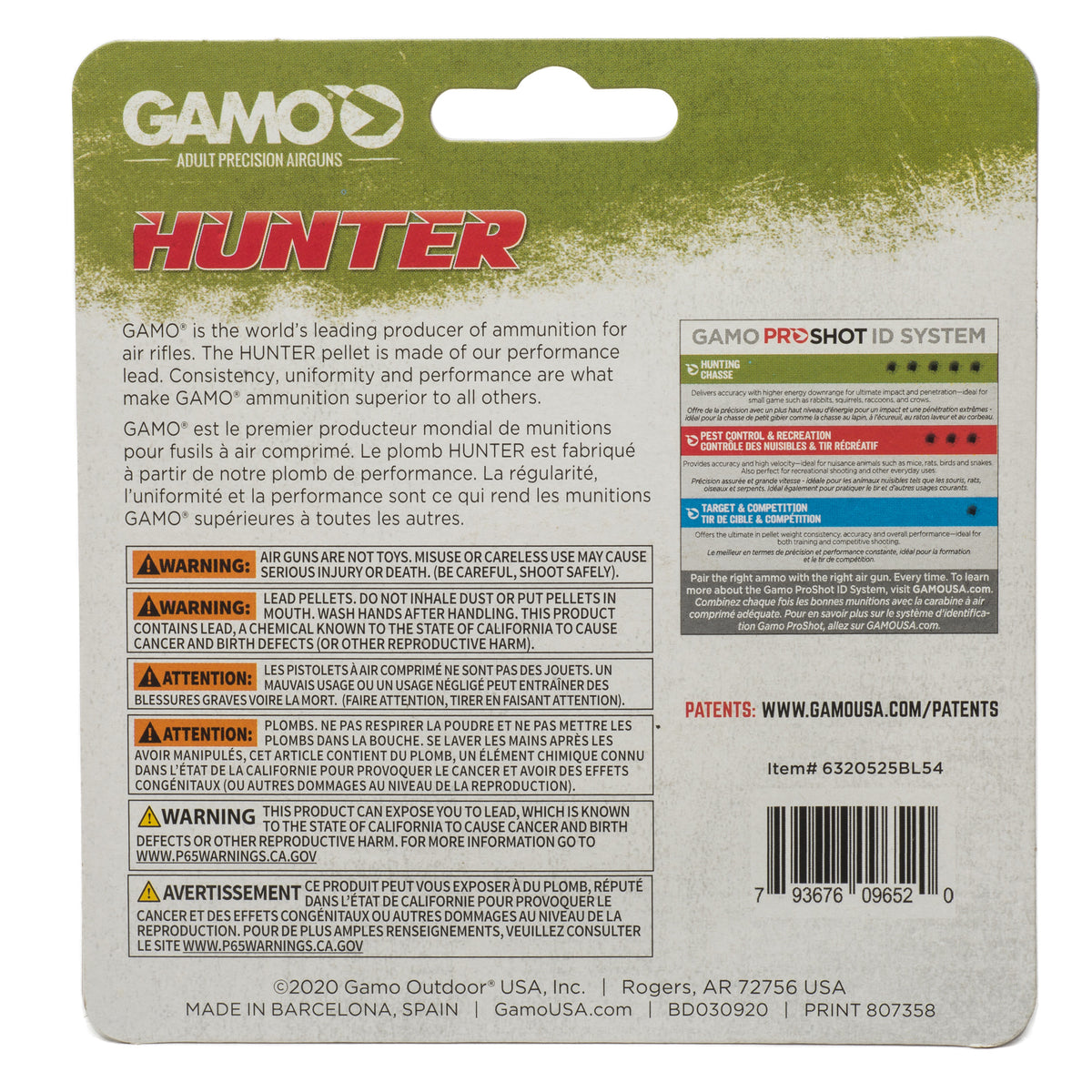 GAMO HUNTER ROUND NOSE 22CAL 250CT
