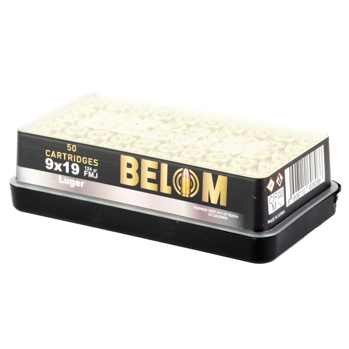 BELOM 9MM 124GR FMJ BRASS 50/1000