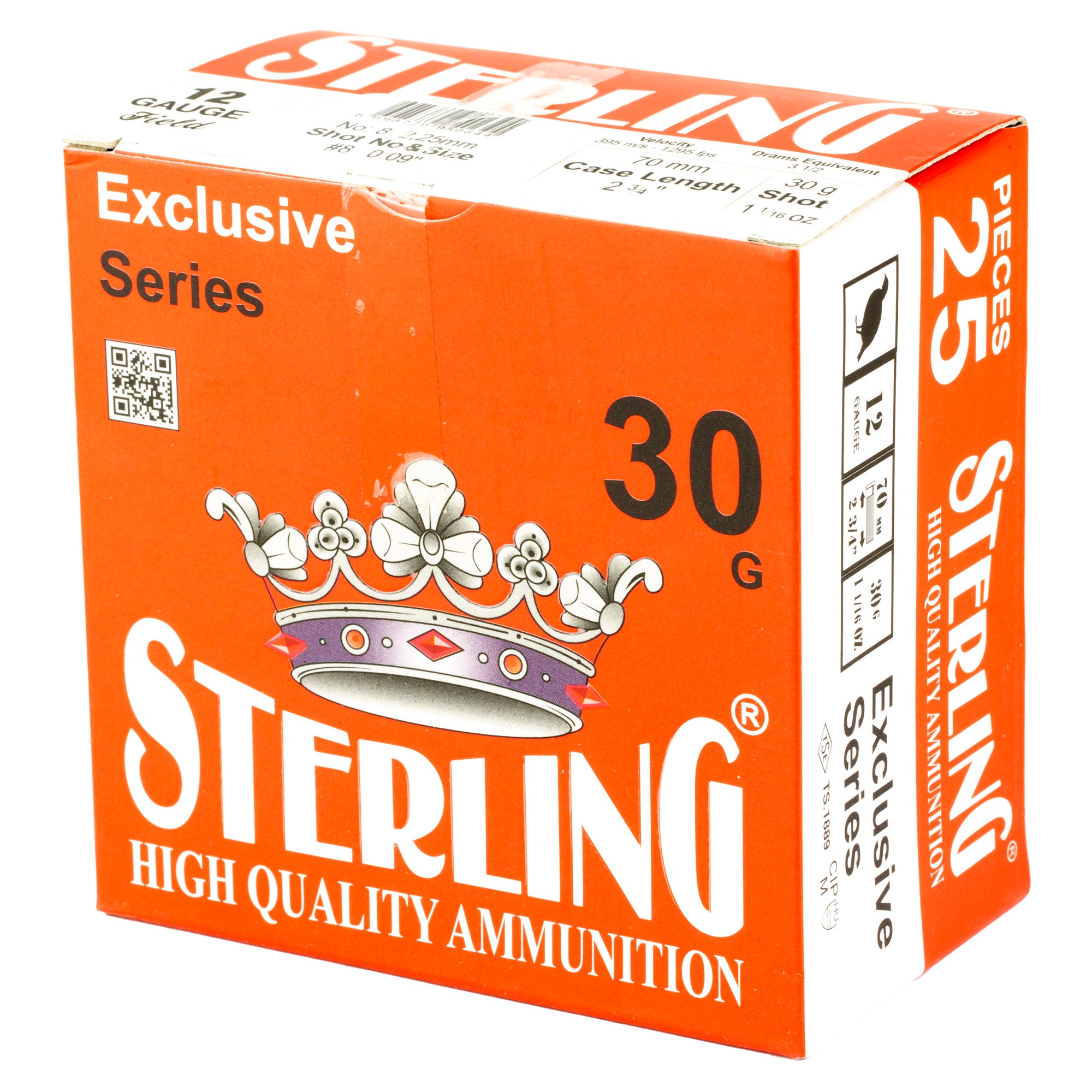 STERLING EXCLSV 12GA 2.75 #8 25/250